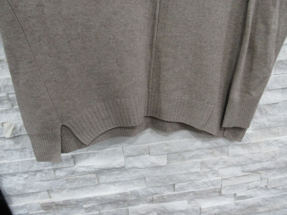 Suéter túnica Alexander Wang Taupe 100 % cachemir de gran tamaño calce relajado dividido S Foto 3 de 4