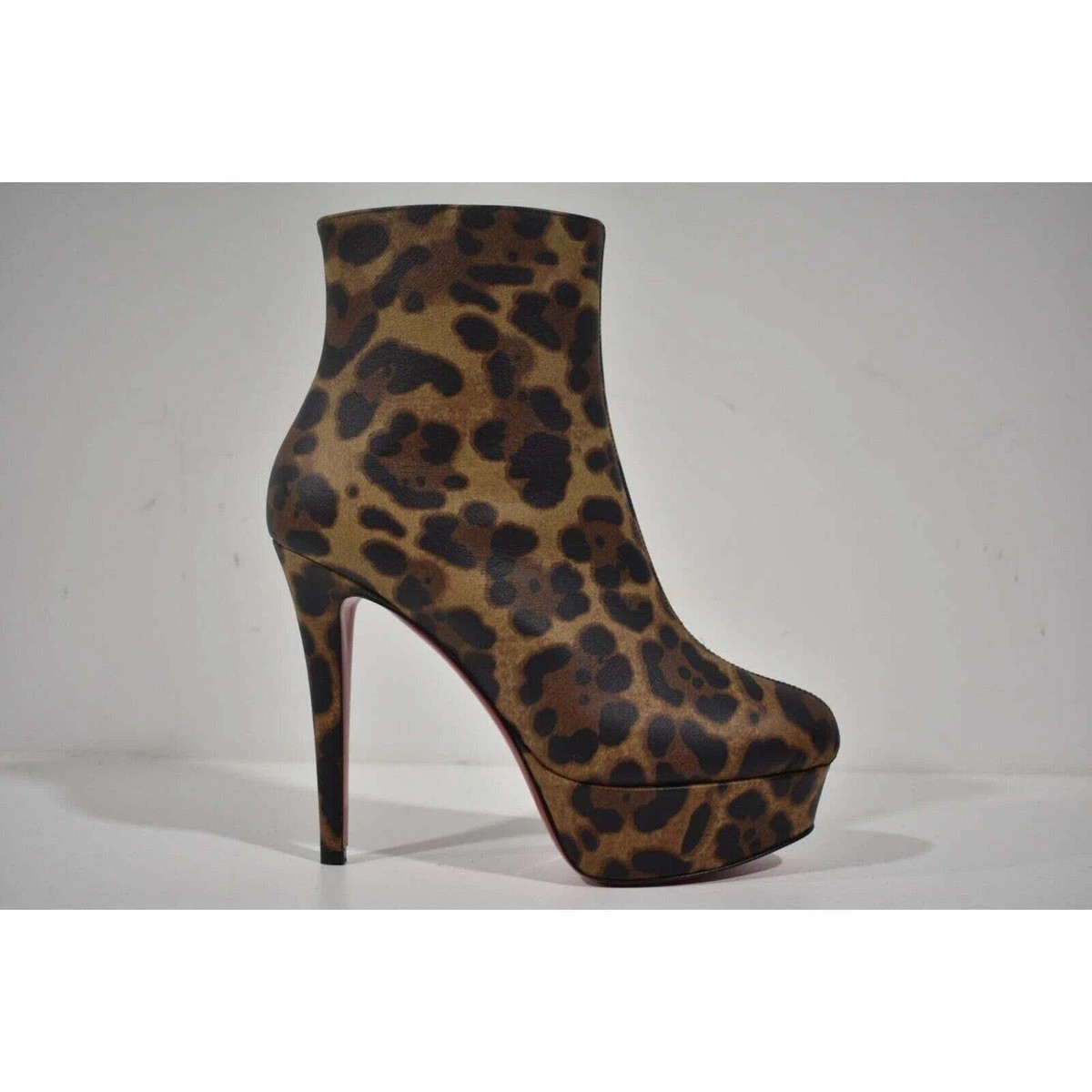 Christian Louboutin Bianca Booty 120 Leopard Brown Platform Ankle 