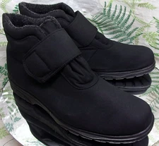 TOE WARMERS BLACK WATERPROOF WINTER SNOW ANKLE BOOTS LINED SHOES WOMENS SZ 13 M