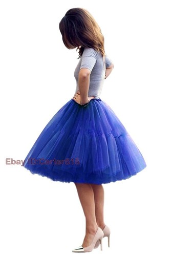 Elegante Falda de Tul Para Mujer Falda Midi Faldas Cinco Capas Fiesta Baile de graduación Falda Interior - Imagen 7 de 43