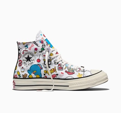 Converse x Hello Kitty Und Friends Chuck 70 Sticker High-Top Schuhe Weiß