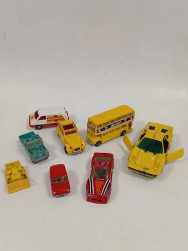 Job Lot of 8 Vintage Diecast Toy Cars Corgi Polistil Matchbox