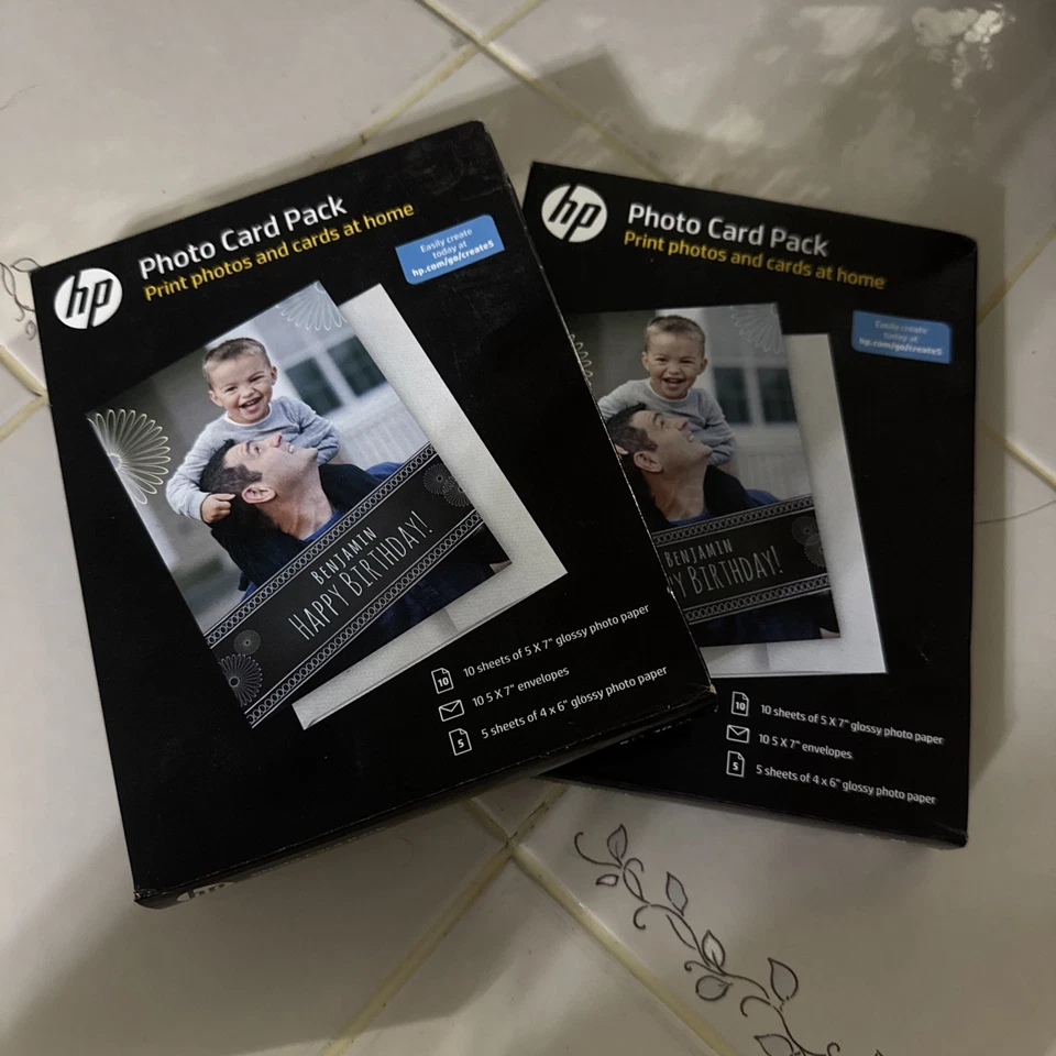Lot of 2~Genuine HP Photo Card Packs~10 glossy 5x7 Sheets, 5 glossy 4X6 Sheets - Image 3 of 4