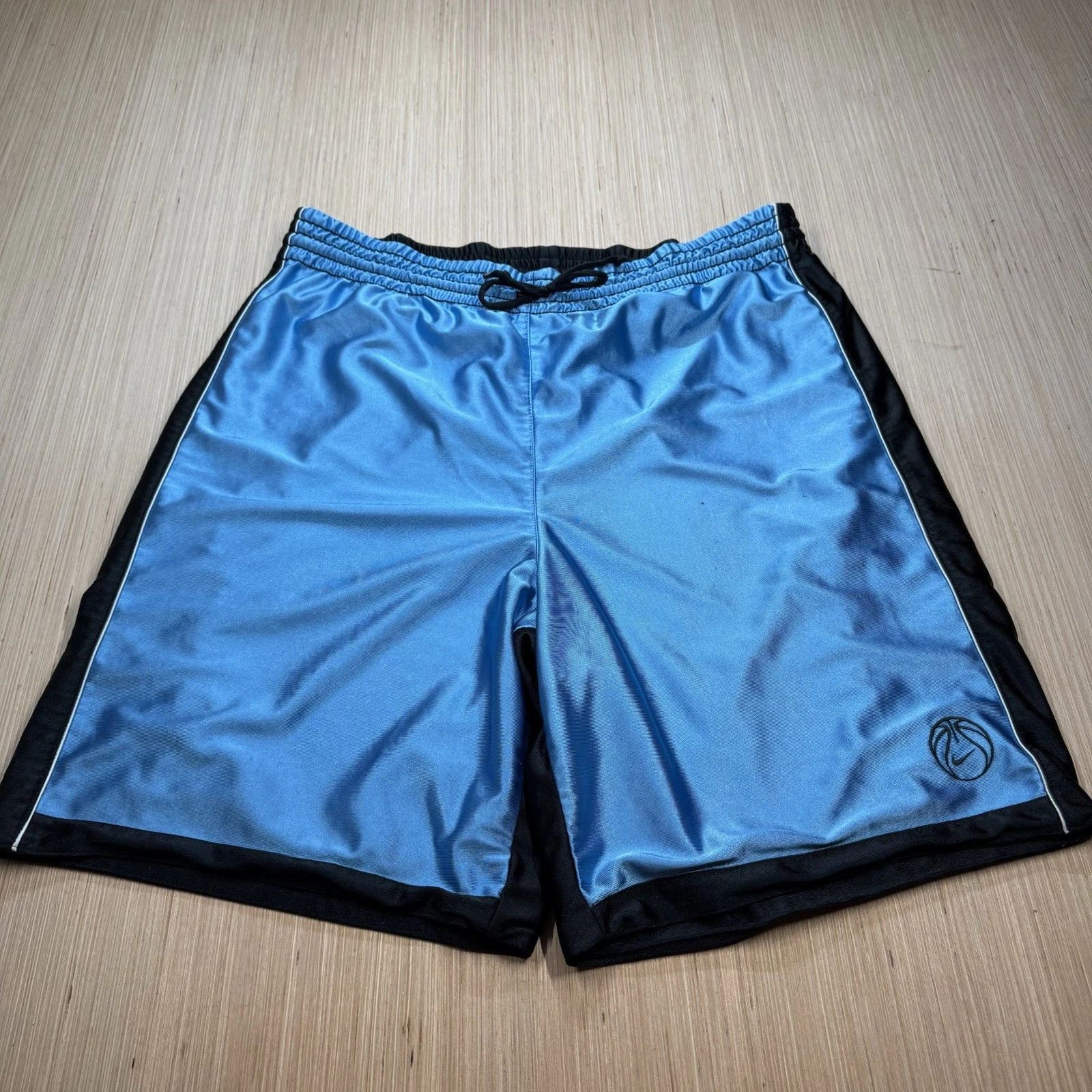 Vintage Nike Basketball Shorts XL Men Blue Silky Dazzle Baggy Y2K Reversible