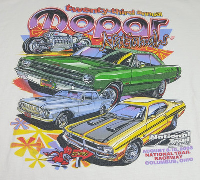 Vintage Mopar Nationals 2003 Columbus Ohio Mens T Shirt Size XXL Hot Rods