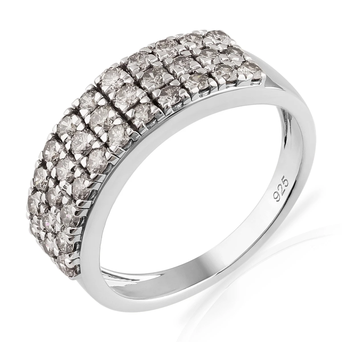 Sterling Silver Diamond Fine Rings Ring 925 Metal Purity 6 Ring