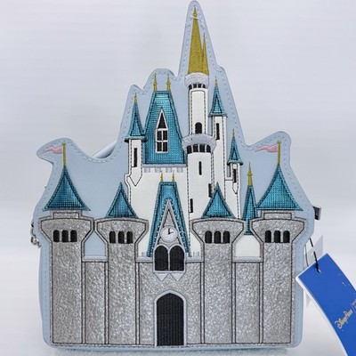 Danielle Nicole Disney Princess Cinderella Castle Blue Small Crossbody Bag