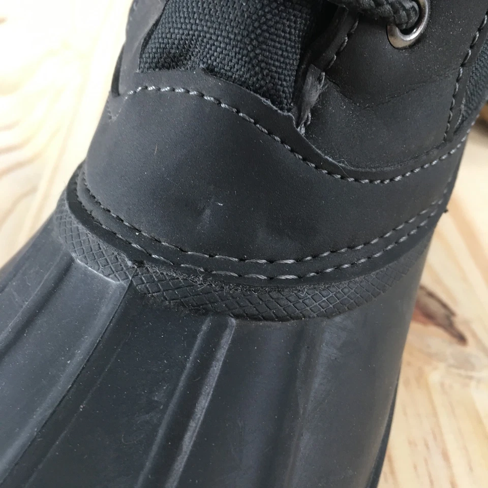 Khombu 靴子女式 10 中筒绝缘绗缝冬季鸭靴黑色系带 — 第 4/4 张图片