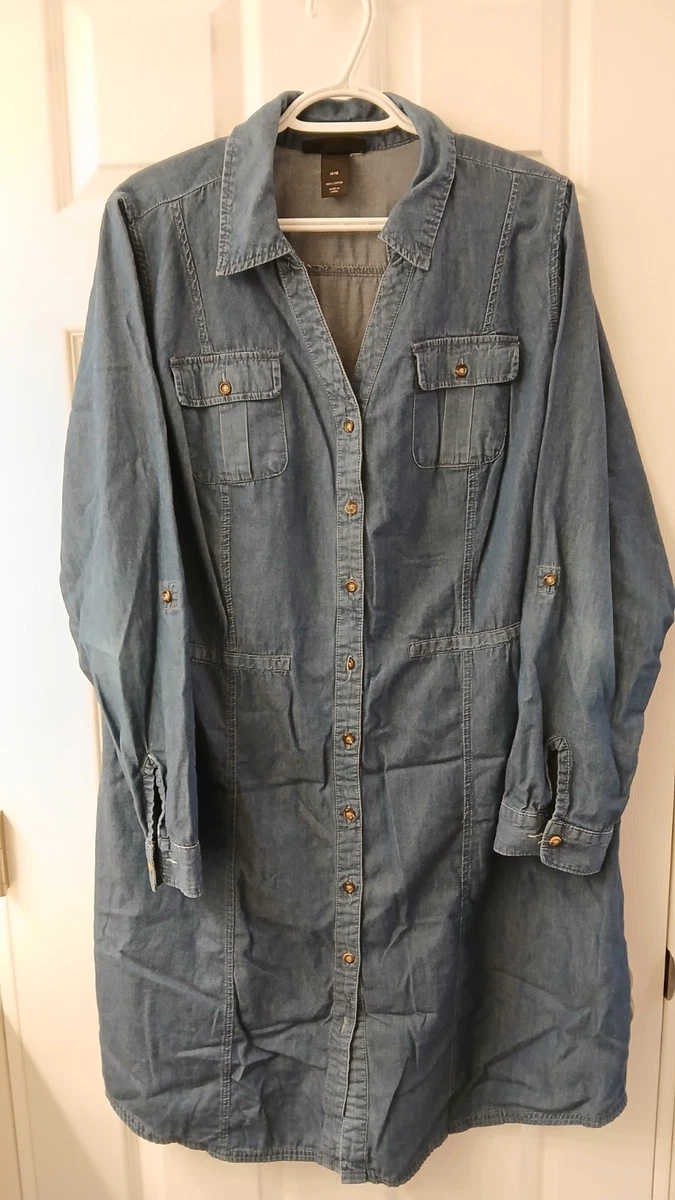 white christmas dresses Women’s Denim Maxi Shirtdress – Wash Lab Monterey Blue / M main image 0