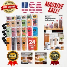 Versatile Airtight Kitchen Containers Set - 24 Pcs for Fresh Food Storage