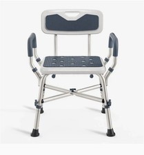 PELEGON Shower Chair for Elderly and Disabled 450lb with Padded Armrests and ...