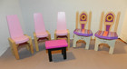 6 Barbie Size KidKraft Wooden Dollhouse Furniture chairs & sm Table — photo 1