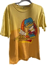 00’s Rocket Power Tie Dye Large Yellow Orange Roller Hockey Skateboard Shirt