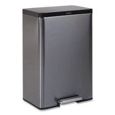 Rubbermaid 2112520 12 gal. Elite Step-On Trash Can - Charcoal S. Steel/Black New