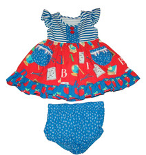 Eleanor Rose Boutique Girls Size 18 Months Back To School Dress Bloomers
