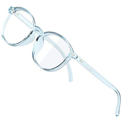 Unisex Runde Blaulicht Brille TR90 Gestell Klare Gläser UV400 20g