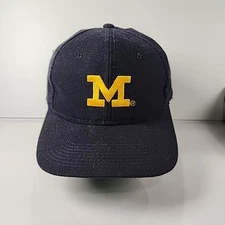 Vintage Michigan Wolverines The Game Youngan Block M Snapback Hat Cap Wool Blend