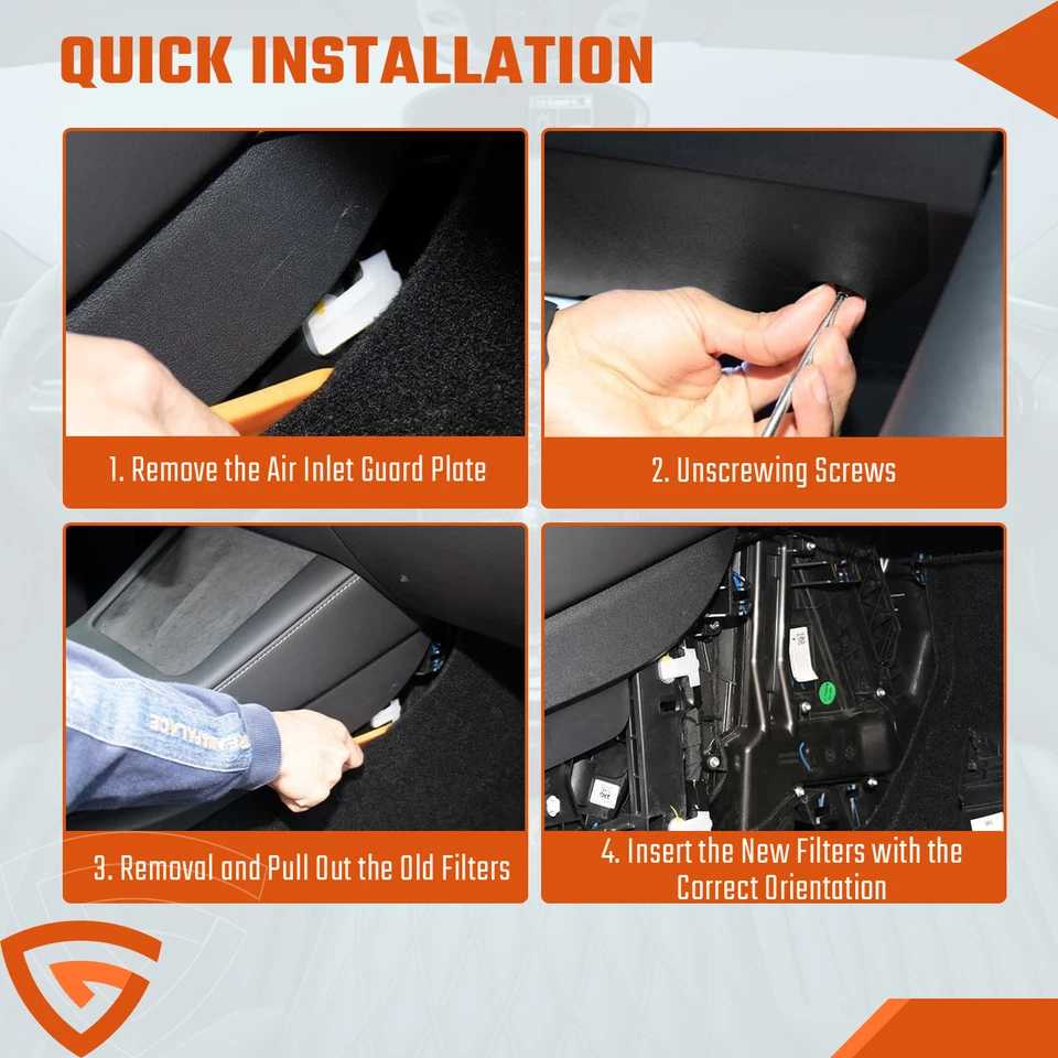 Paquete de 2 filtros de aire de cabina de carbón activado para Tesla modelo 3 Y EE. UU. Foto 4 de 4