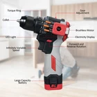 2-Hammer Drill 16.8V Brushless Power Drill Set Rechargeable Drill With Battery