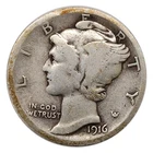 1916-P Mercury Dime VG Very Good 90% Silver