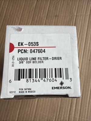 Emerson EK-053S Liquid Line Filter-Drier 3/8 in ODF PCN 047604