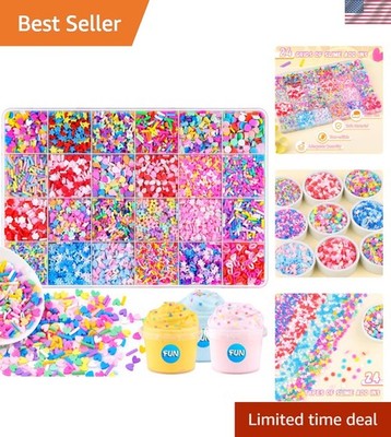 24-Grid Slime Mix Ins Non-edible Polymer Clay Slime Add Ins|Fake Sprinkles Ka...