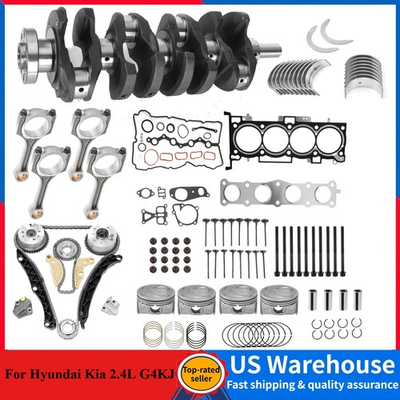 #ad G4KJ Engine Rebuild Overhaul Kit Crankshaft Rod Timing For Hyundai Kia 2.4L $469.00