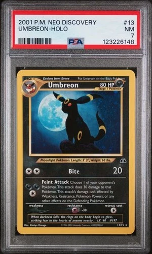 2001 Pokemon Umbreon Neo Discovery #13 Holo PSA 7