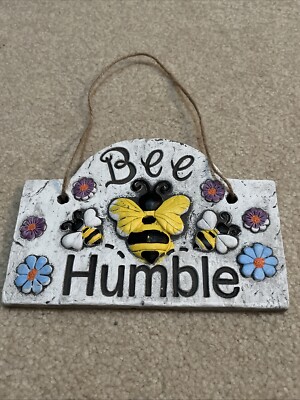 Bee Humble - Stone Sign - Indoor or Outdoor - Home Decor Approx 7 x5  Beekeepers