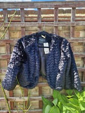 Jane Norman Shrug 3/4 Sleeve Fur Uk 10 Rrp £55