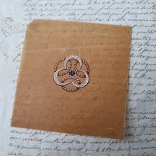 Antique drawing jewel gouaché brooch 1920 / 1930 on original layer