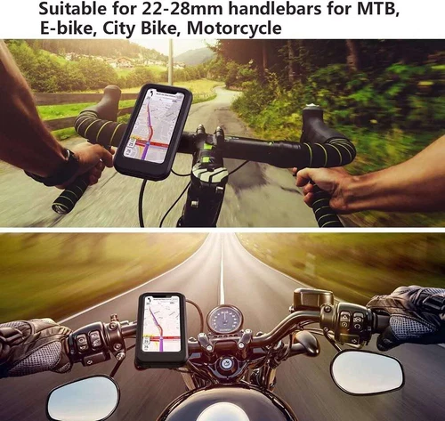 Waterproof Motorcycle Bike Handlebar Phone Mount Holder Case for iPhone Samsung - Picture 13 of 19