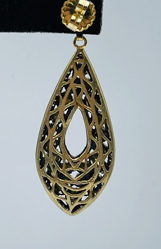 Vintage Plata de Ley Inusual Corte Diamante Natural Grande Colgante Pendientes - Imagen 5 de 9