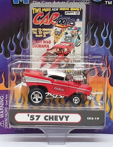 Chevrolet Chevy 1957 Muscle Machines escala 1/64 71171 C02-19 - rojo/blanco - Imagen 4 de 5