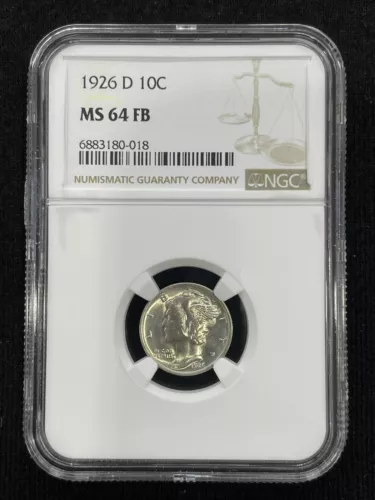 1926 D 10C Mercury Dime MS64FB MS64 Full Bands NGC