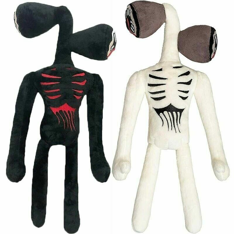 CARTOON SIREN HEAD Horror Plush Black White Stuffed Doll Kids Boy Gift Toys  15In