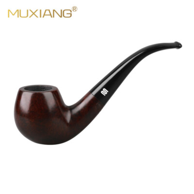 Briar Tobacco Pipes Smooth Bent Stem Handmade Smoking Pipe Gift Box Accessories