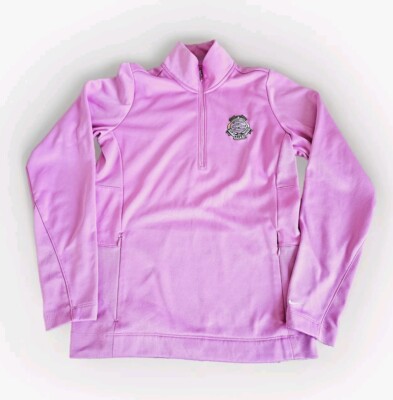 Nike Golf Damen Therma-Fit 1/2 Zip Top (Größe Medium) Nefyn Golfschläger Logo Pink