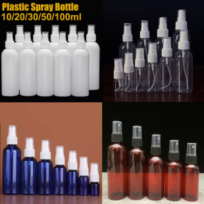 10PCS 30/50/100ML Colorful Plastic Perfume Atomizer Empty Spray
