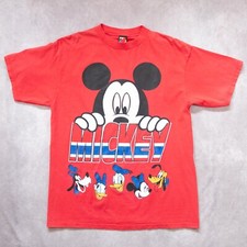 VTG Mickey Unlimited Disney Mickey Mouse  Friends Red TShirt OSFA 23x31 
