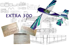 Extra 300 Aerobatic 20" WS RC Airplane Laser Cut Balsa Short Kit With Plans