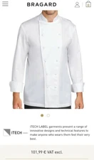 New Bragard Naval Men's Chef Jacket White Size 44 