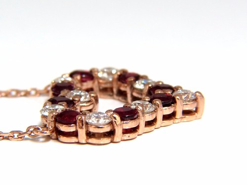 2.58ct natural vivid red ruby diamond heart necklace 14kt+ - Picture 3 of 4