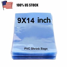 9"x14" Clear Heat Shrink Wrap Bags PVC Film Gifts Bottles Candles Packing USA