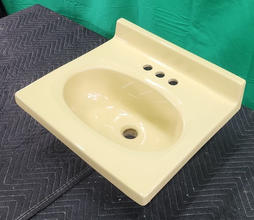 yellow bathroom sink ceramic original porcelain vanity cabinet - Picture 4 of 14