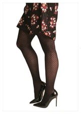 PRICE DROP - Silkies Diamond Crochet Shaping Tights, Size Q, Black (7554)