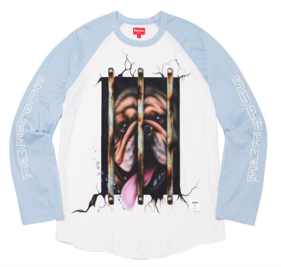 SUPREME Dog Raglan L/S Top Tシャツ ロンT L Supreme Dog Raglan Long Sleeve L/S Top Shirt Blue Size XL Mario