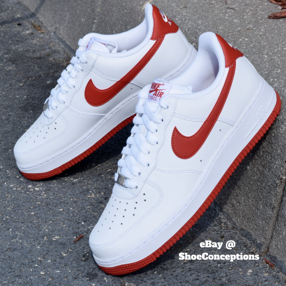 Nike Air Force 1 '07 Shoes White Dragon Red FJ4146-106 Men's Sizes NEW