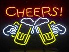 Cheers Beer Mugs 17"x14" Neon Sign Lamp Light Artwork Display Wall Hanging Le