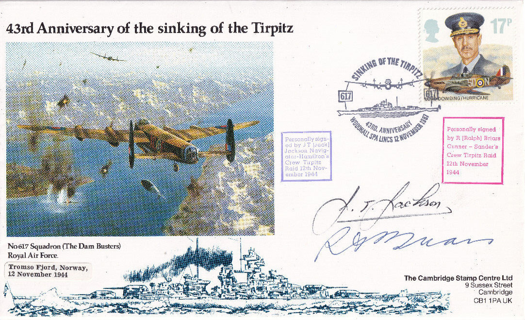 1987 617 Tirpitz sinking signed cover collection